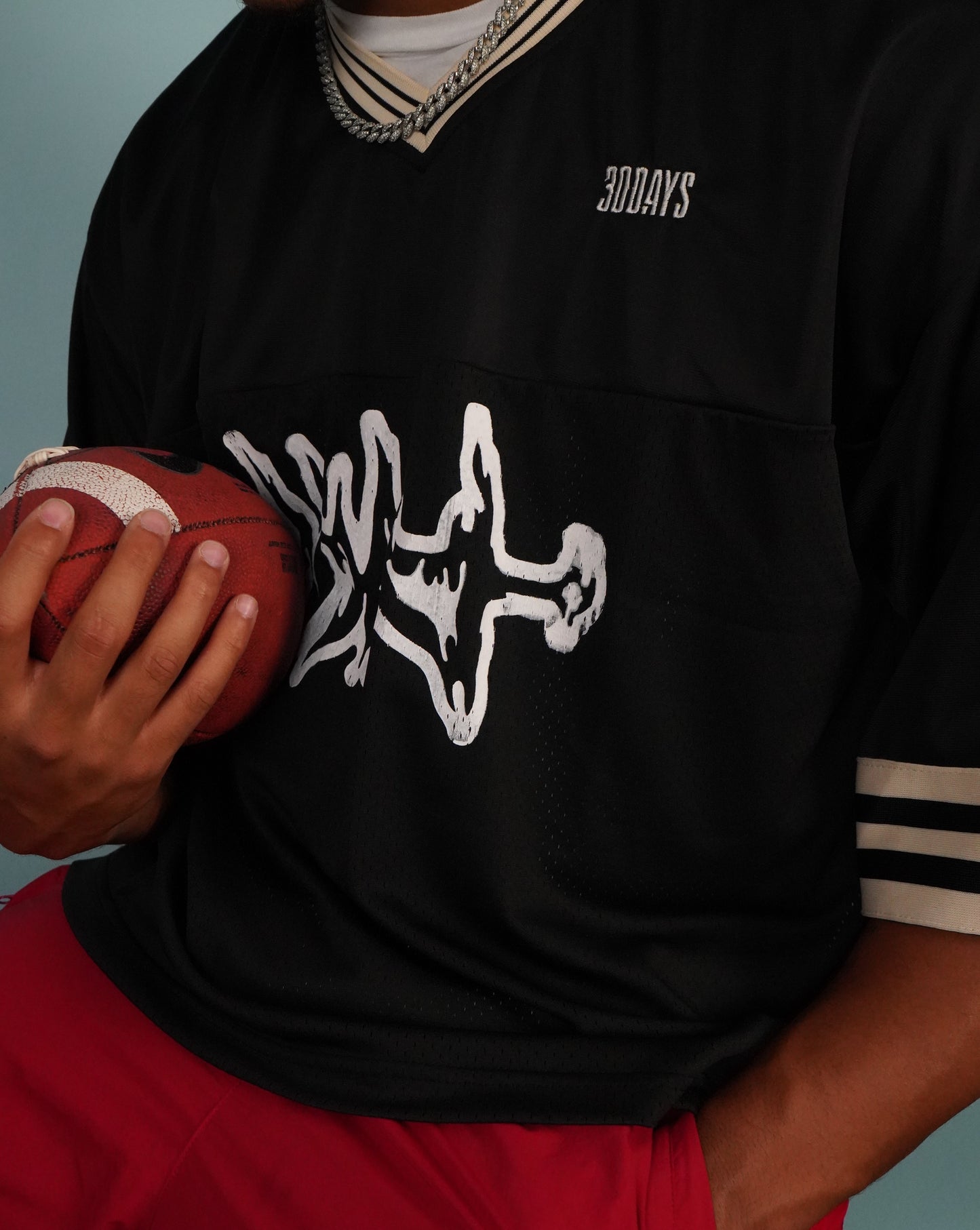 "304 FLAME" BLACK VINTAGE FOOTBALL JERSEY
