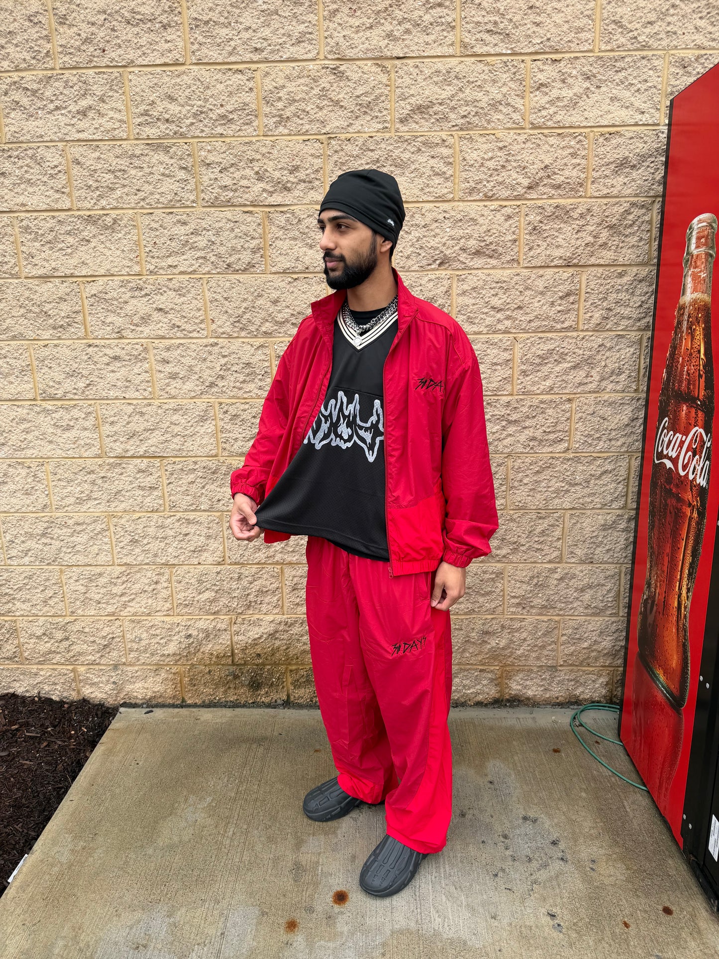 “30D4YS” 2TONE RED WiNDBREAKER ZiP-UP JACKET