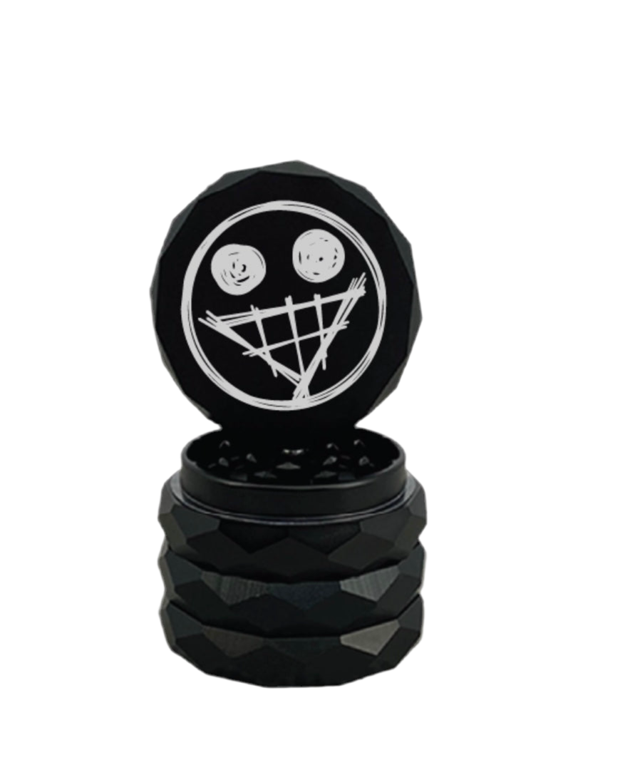 BLACK ALUMINUM “FAKE SMILE” GRINDER