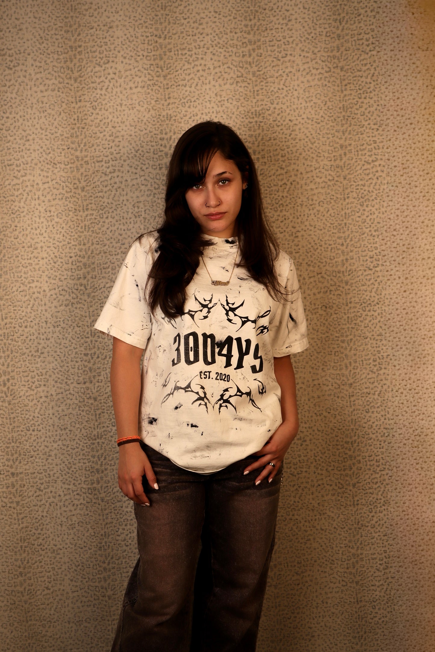WHITE “30D4YS EST. 2020" SPLATTER T-SHIRT
