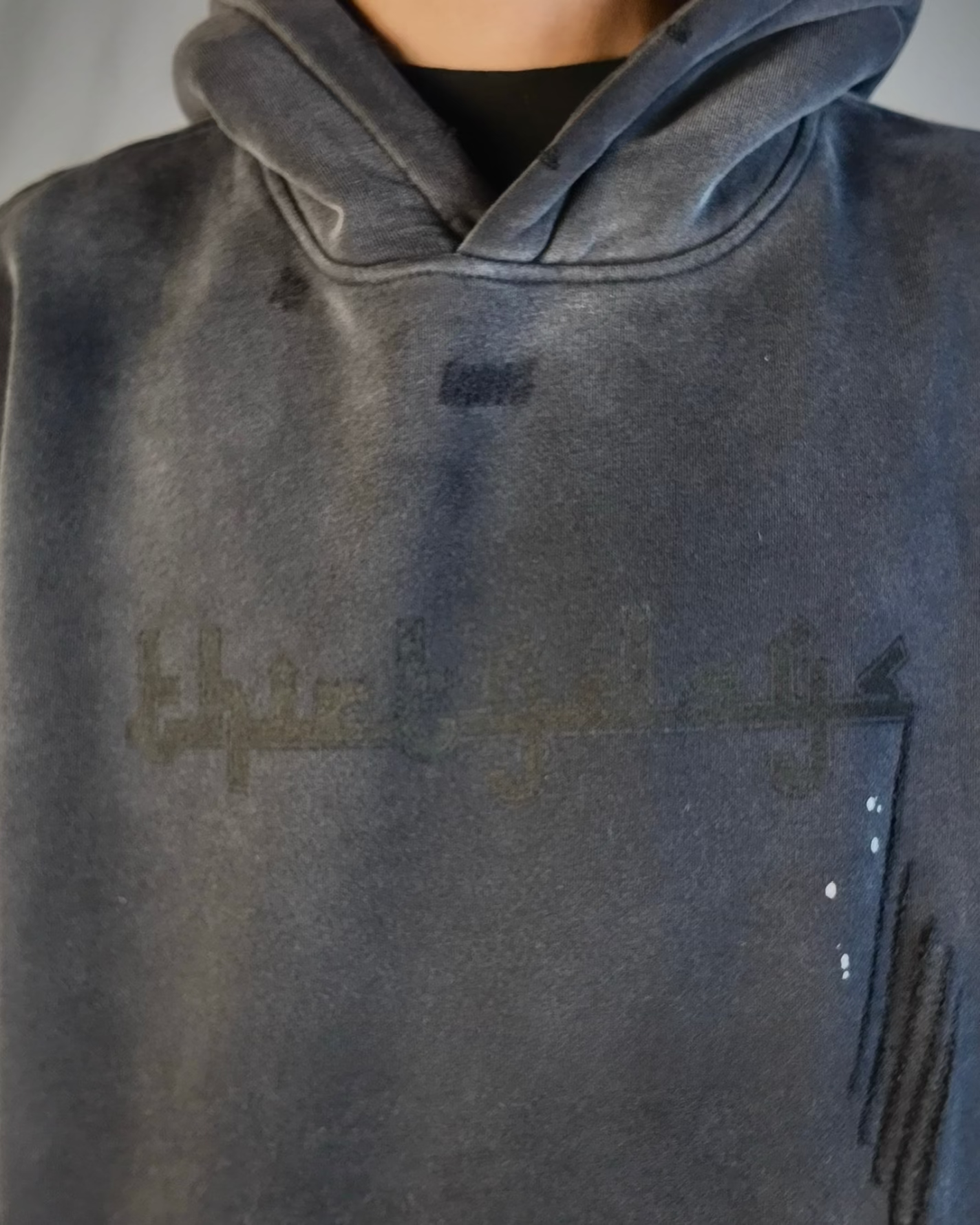 "thirtydays" CHARCOAL BLACK ARABIC HOODIE