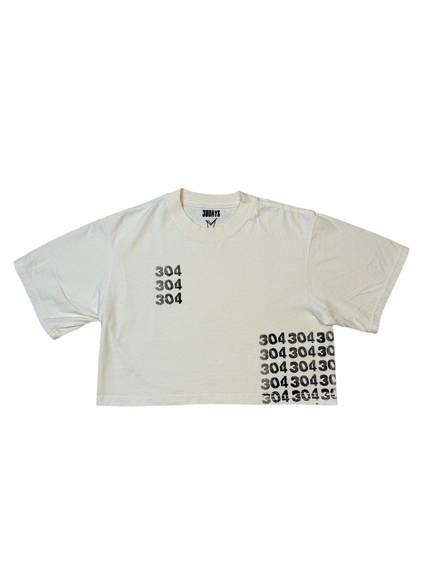 CREAM “304 REPEATER" CROP TOP