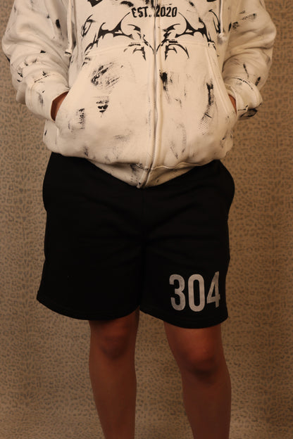 BLACK "BOLD 304" SWEATSHORTS