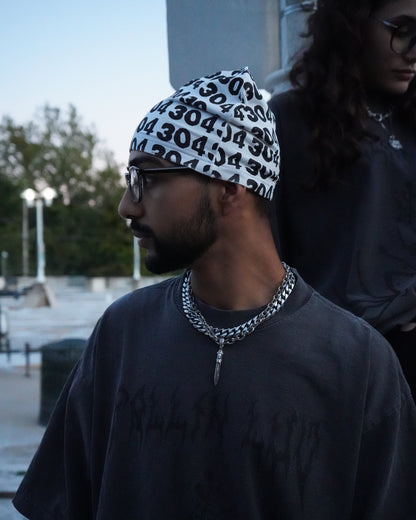 "304 REPEATER" WHITE SKULL CAP