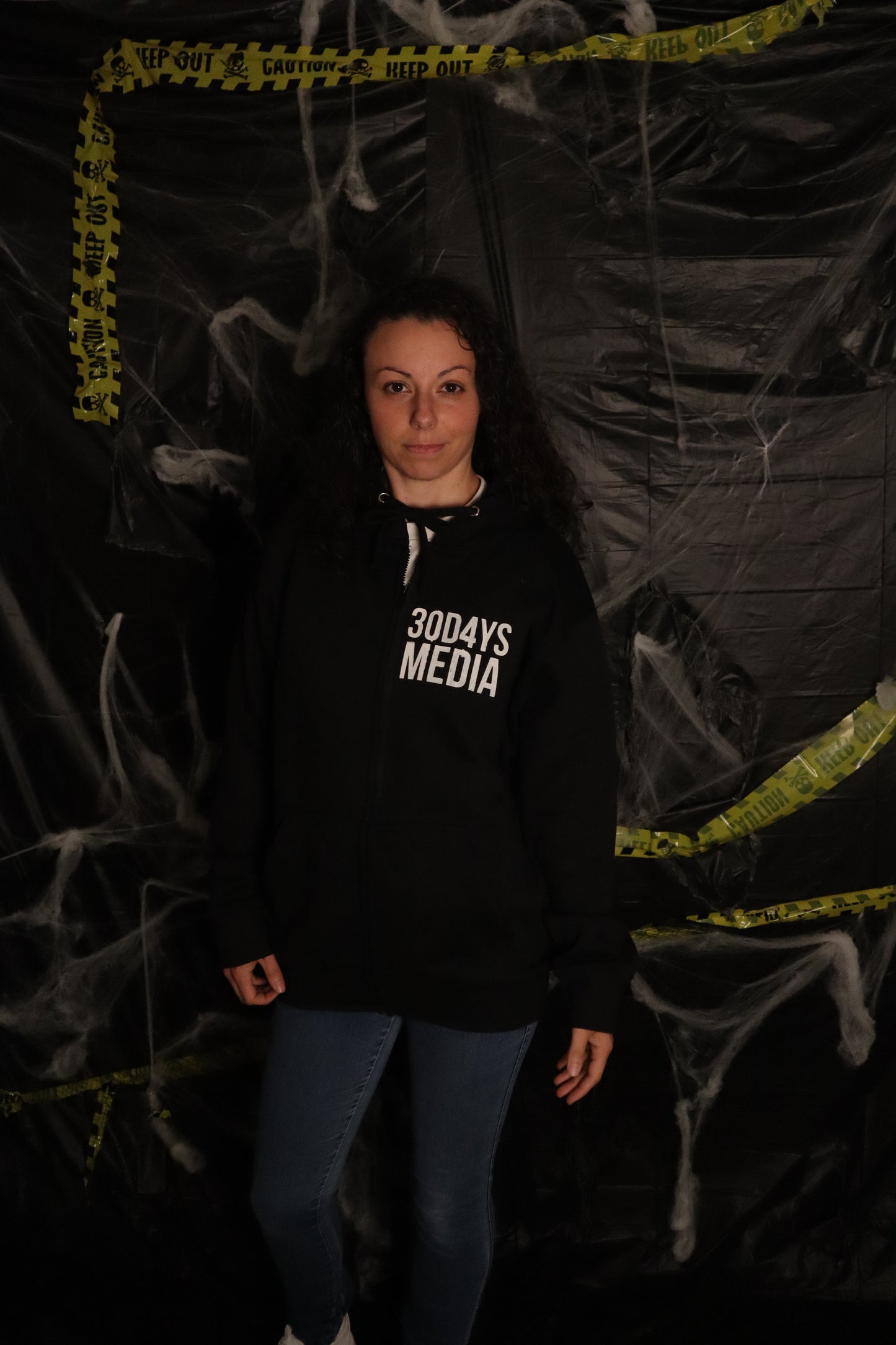 BLACK “30D4YS MEDIA" ZiP-UP HOODIE