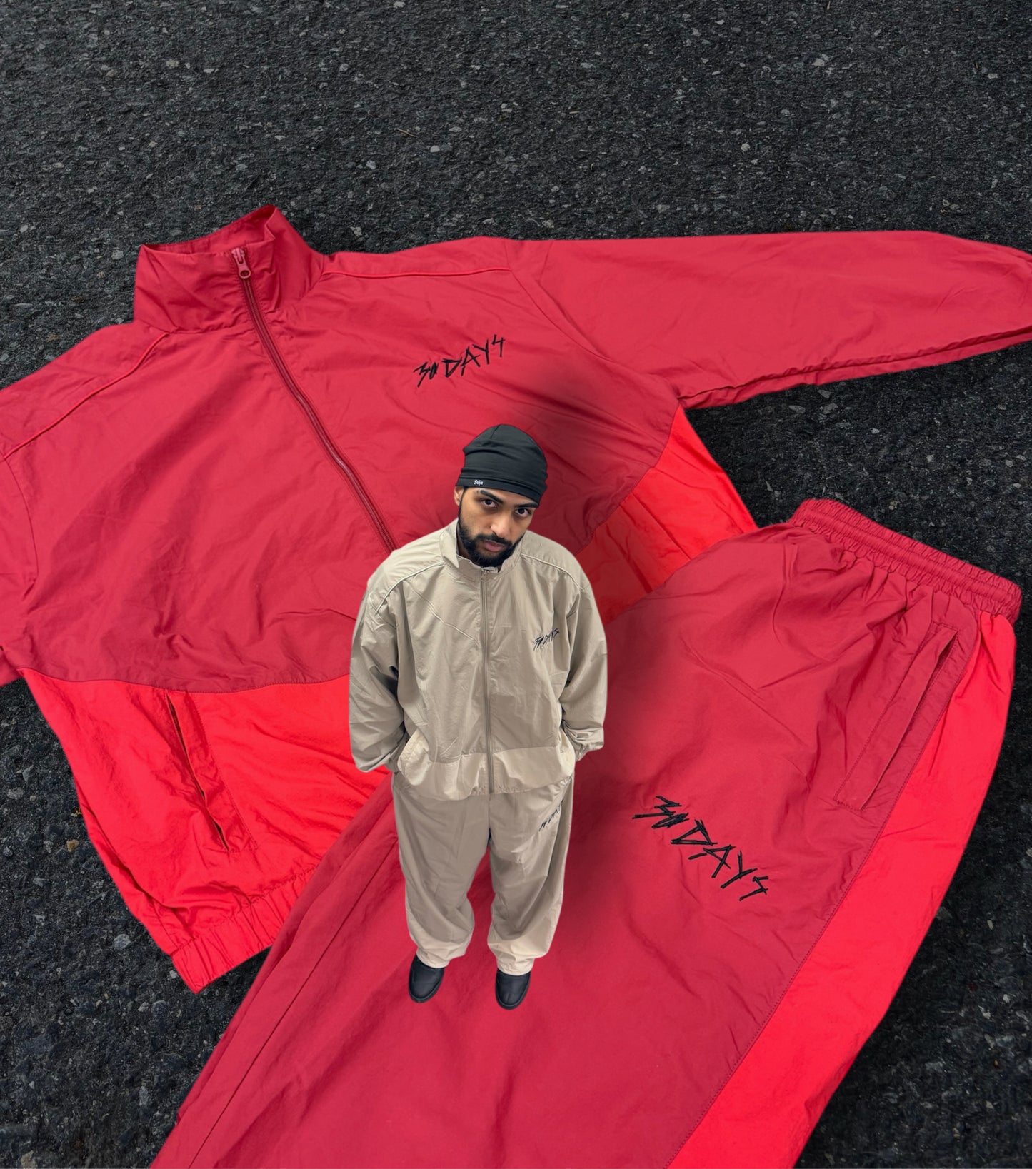 “30D4YS” 2TONE SAND WiNDBREAKER TRACK-SUiT