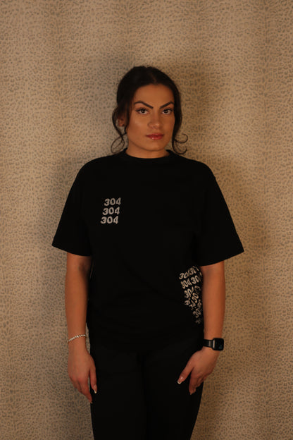BLACK “304 REPEATER" T-SHIRT
