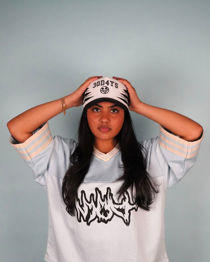"FAKE SMILE" DIAMOND CUT SNAPBACK HAT