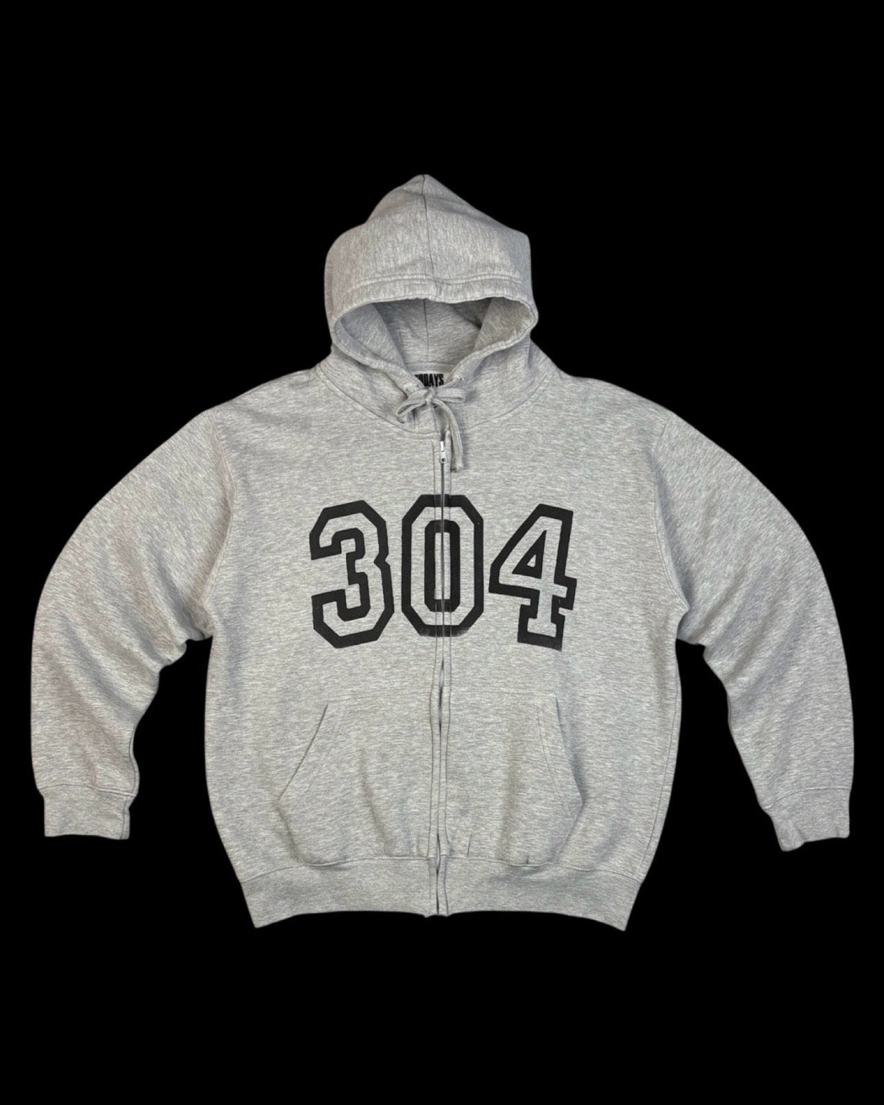 "304 VARSITY" HEATHER GREY ZiP-UP HOODIE