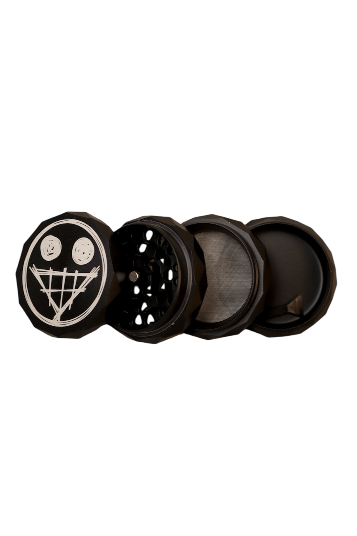 BLACK ALUMINUM “FAKE SMILE” GRINDER