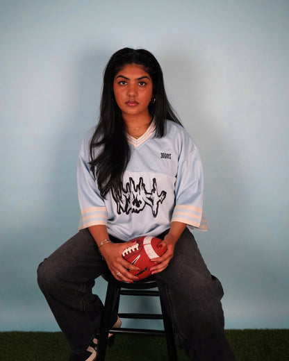 "304 FLAME" SKY BLUE VINTAGE FOOTBALL JERSEY