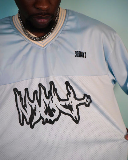 "304 FLAME" SKY BLUE VINTAGE FOOTBALL JERSEY