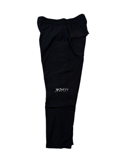 BLACK "30D4YS" WINDBREAKER CARGO PANTS