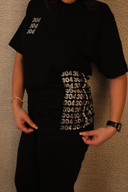 BLACK “304 REPEATER" T-SHIRT