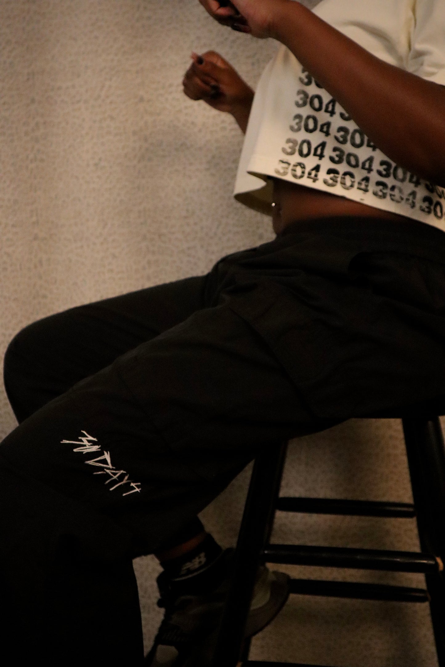 BLACK "30D4YS" WINDBREAKER CARGO PANTS
