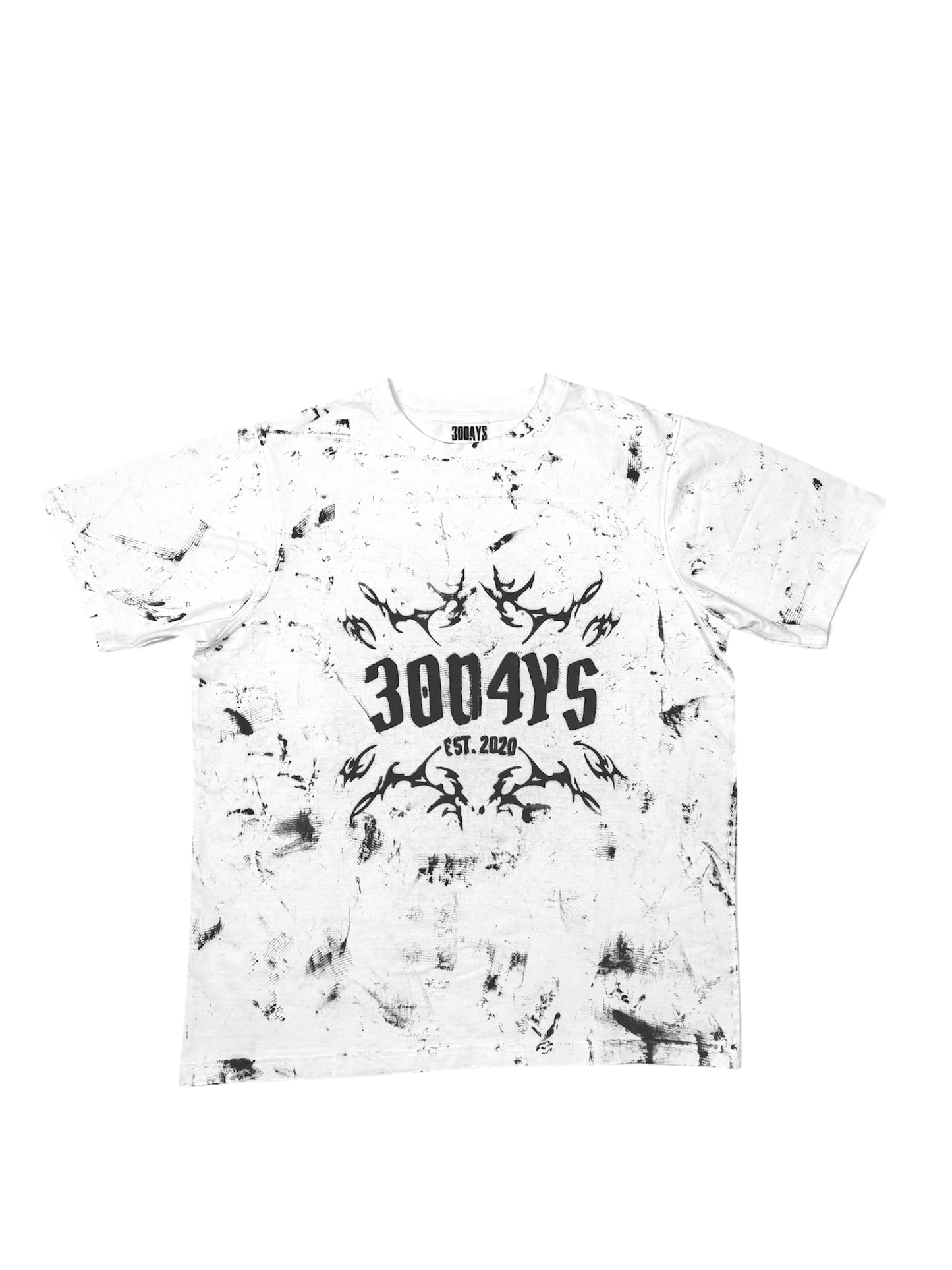 WHITE “30D4YS EST. 2020" SPLATTER T-SHIRT