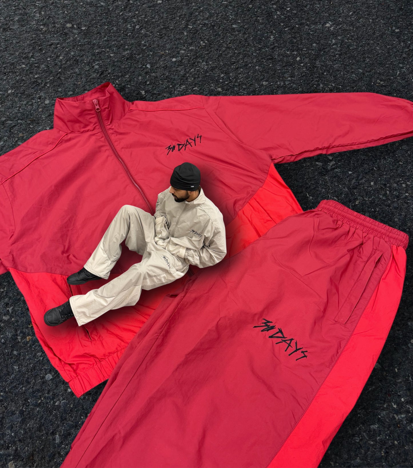 “30D4YS” 2TONE RED WiNDBREAKER TRACK-SUiT