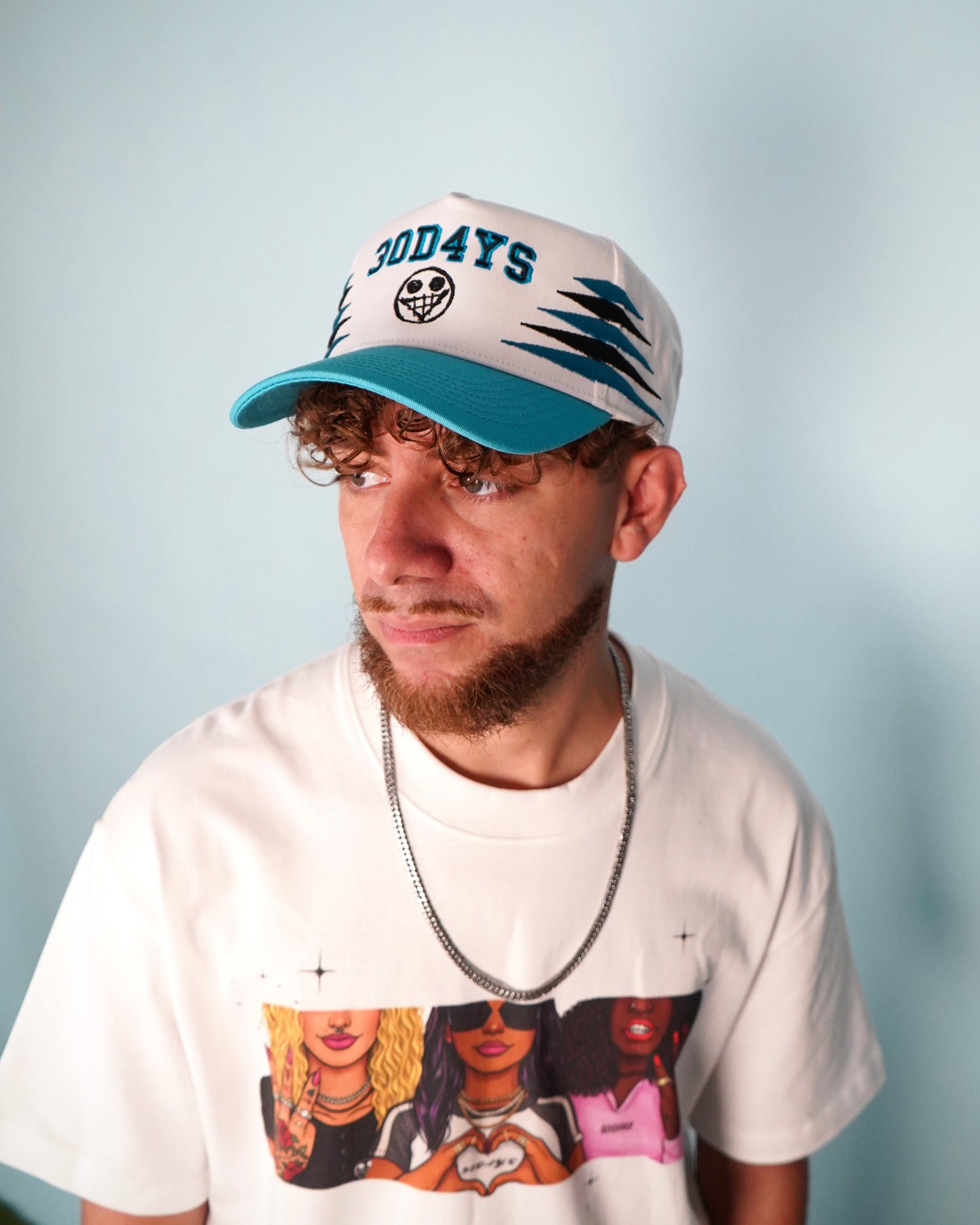 "FAKE SMILE" DIAMOND CUT SNAPBACK HAT