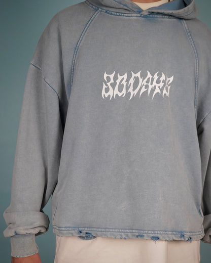 "30D4YS CYBER" DENIM BLUE LIGHTWEIGHT HOODIE