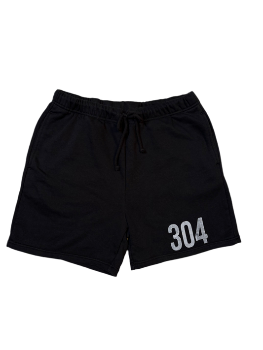BLACK "BOLD 304" SWEATSHORTS