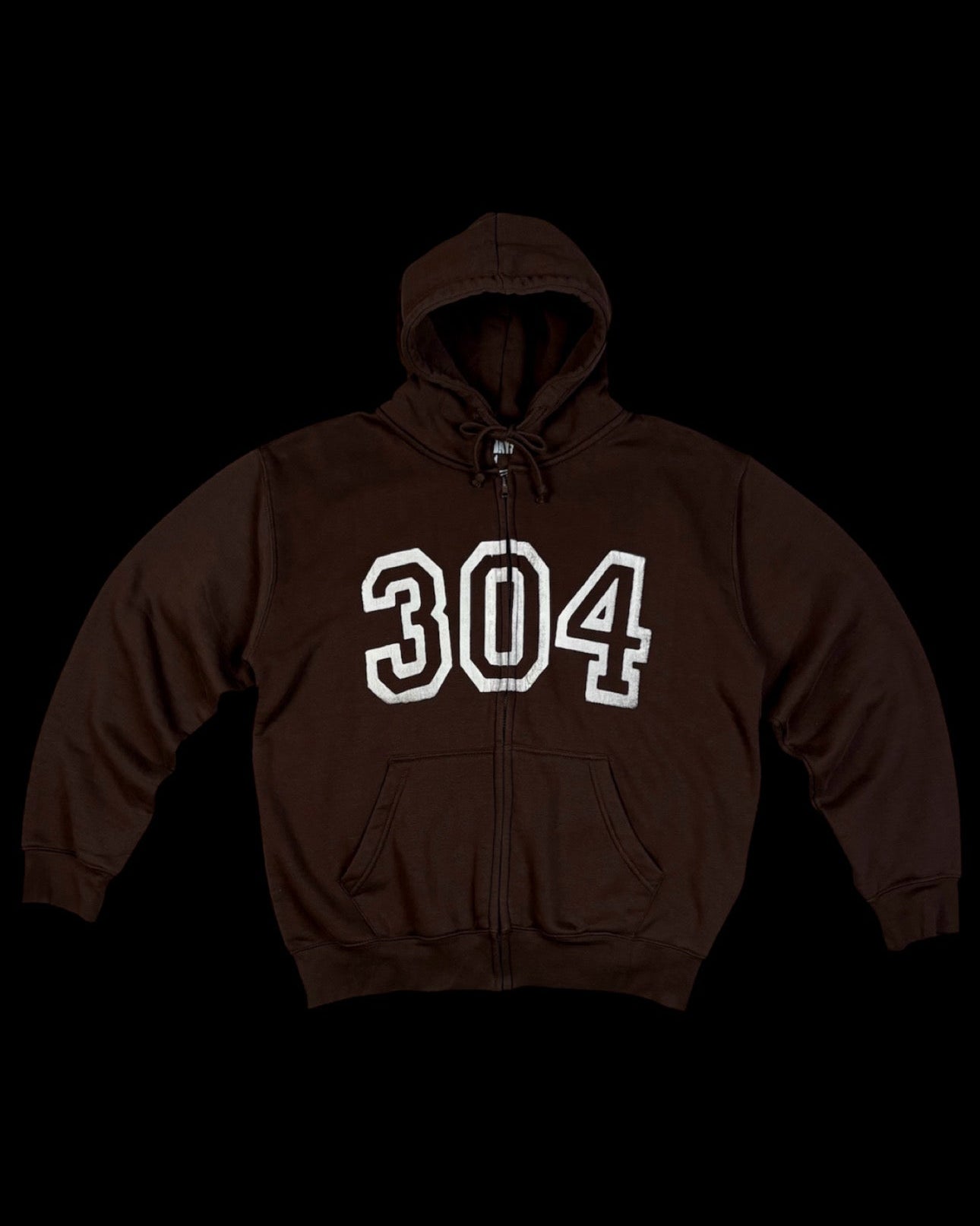 "304 VARSITY" CHOCOLATE BROWN ZiP-UP HOODIE
