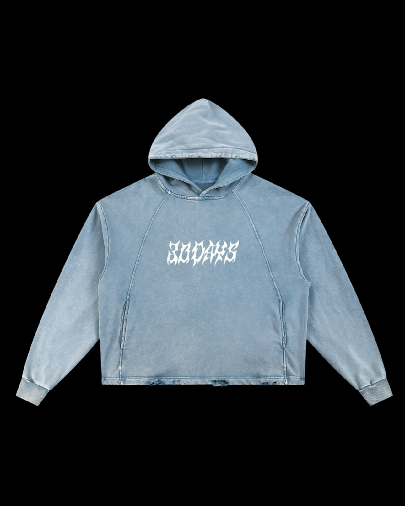 "30D4YS CYBER" DENIM BLUE LIGHTWEIGHT HOODIE