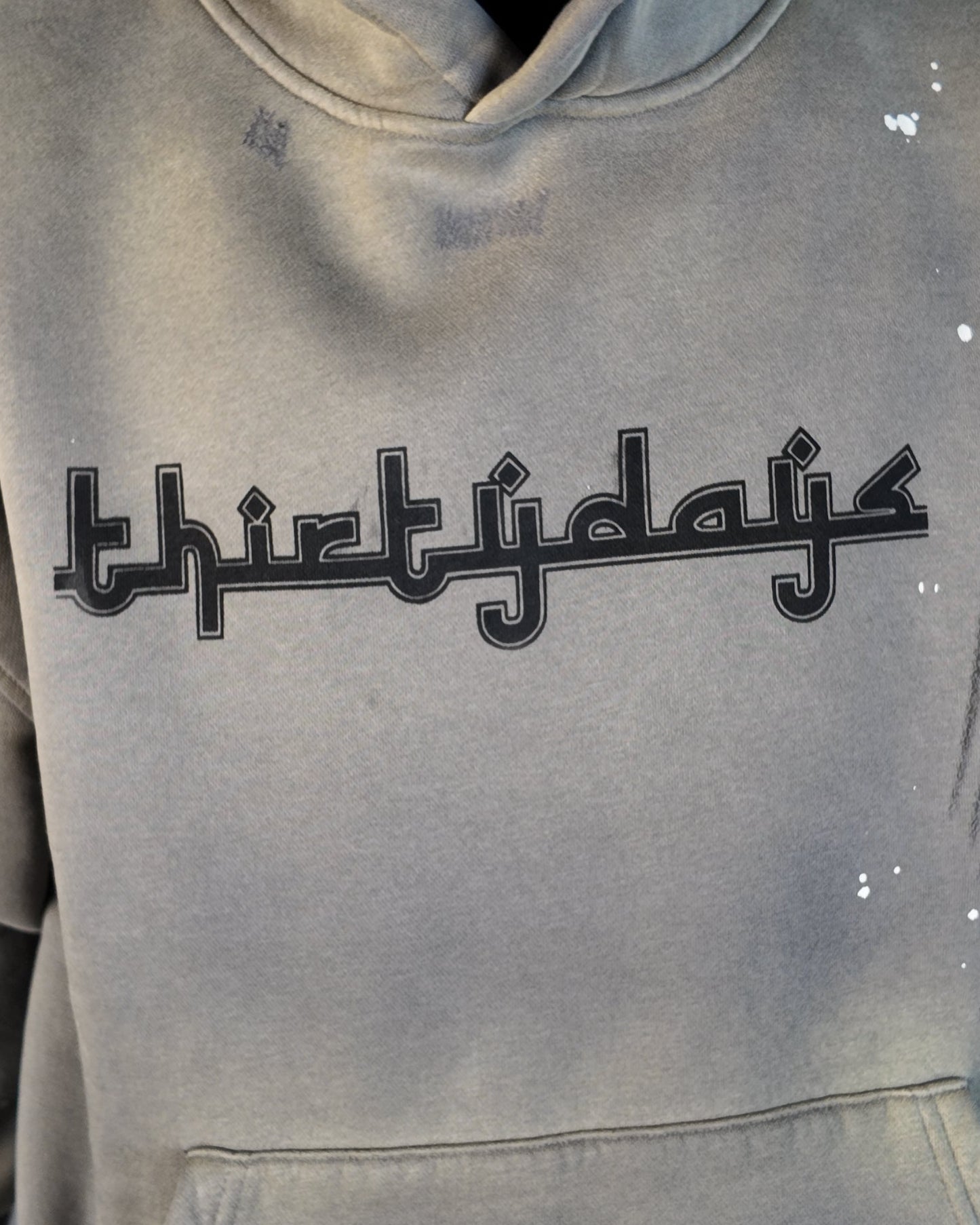 "thirtydays" STONE GREY ARABIC HOODIE