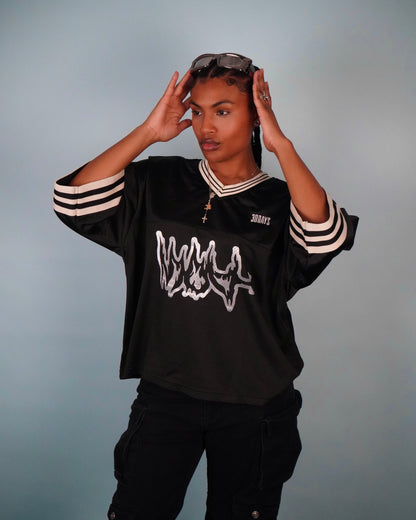 "304 FLAME" BLACK VINTAGE FOOTBALL JERSEY