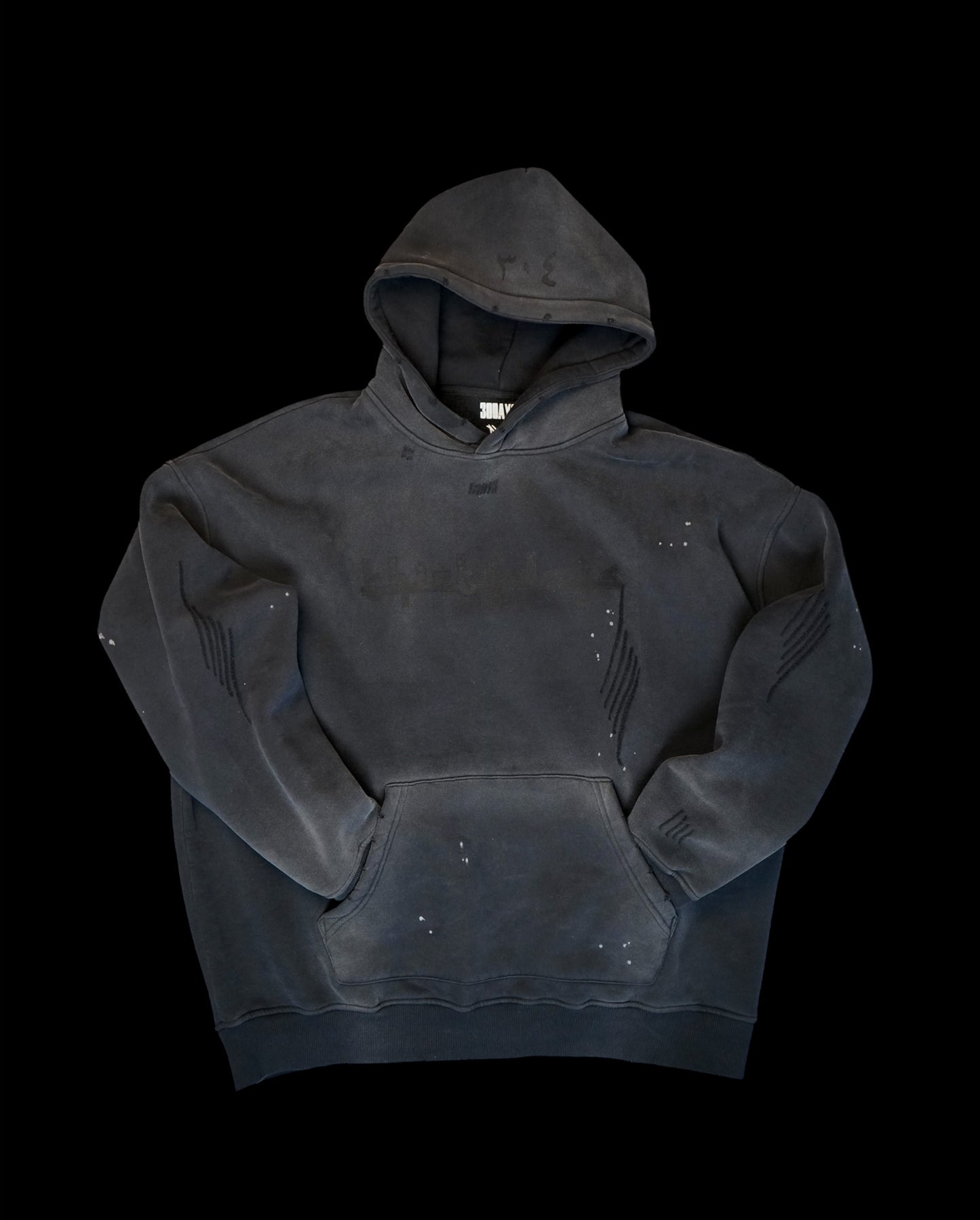 "thirtydays" CHARCOAL BLACK ARABIC HOODIE