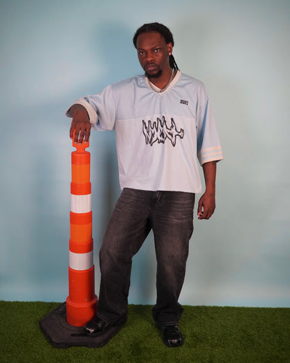 "304 FLAME" SKY BLUE VINTAGE FOOTBALL JERSEY