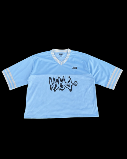 "304 FLAME" SKY BLUE VINTAGE FOOTBALL JERSEY