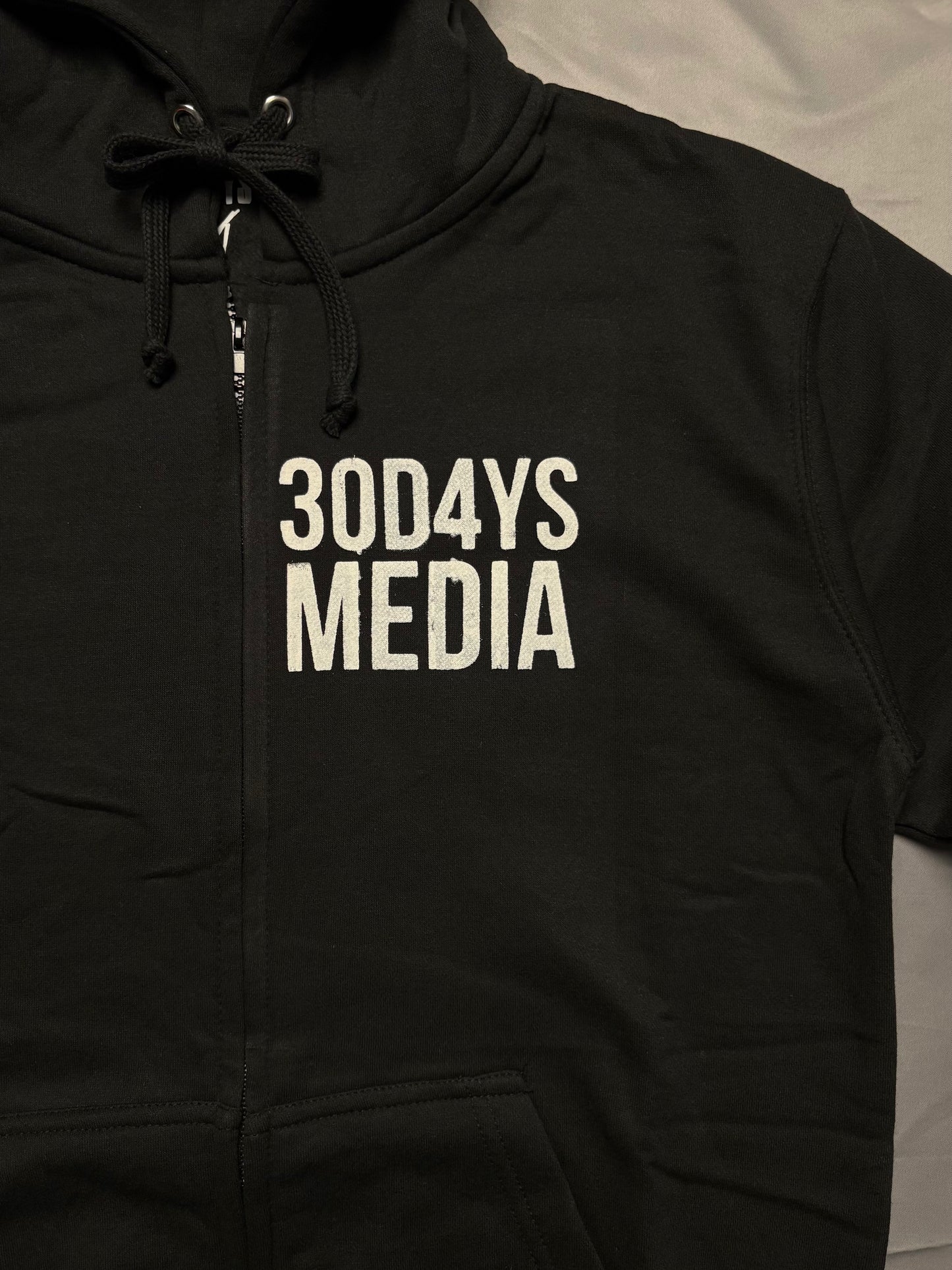 BLACK “30D4YS MEDIA" ZiP-UP HOODIE