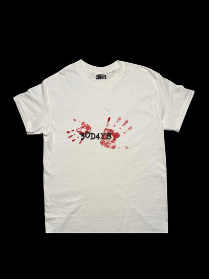 WHITE “30D4YS BL00DY H4NDS" T-SHIRT