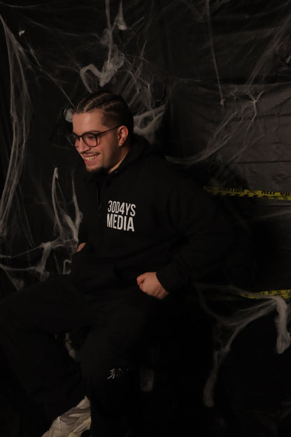 BLACK “30D4YS MEDIA" ZiP-UP HOODIE