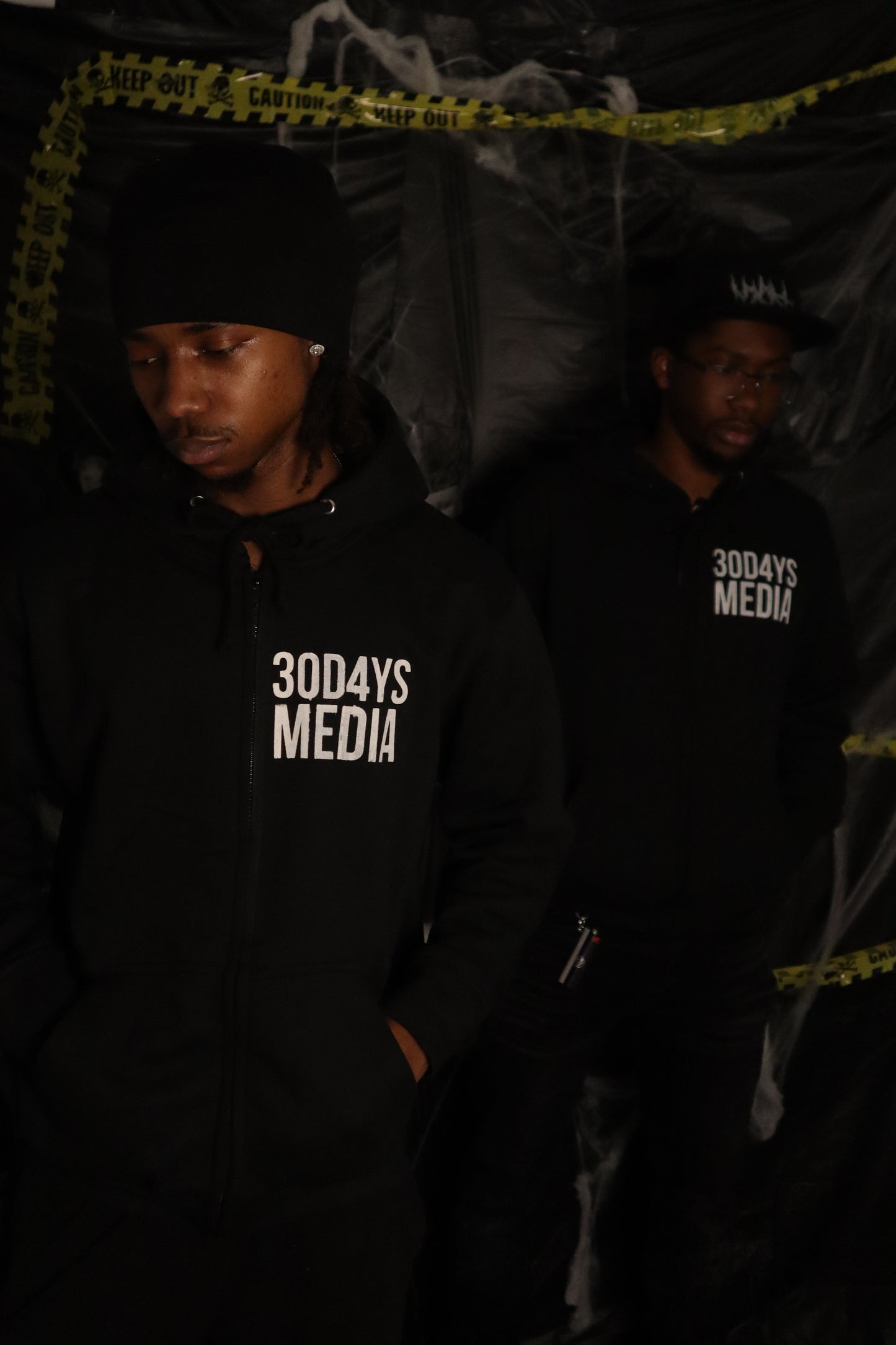 BLACK “30D4YS MEDIA" ZiP-UP HOODIE