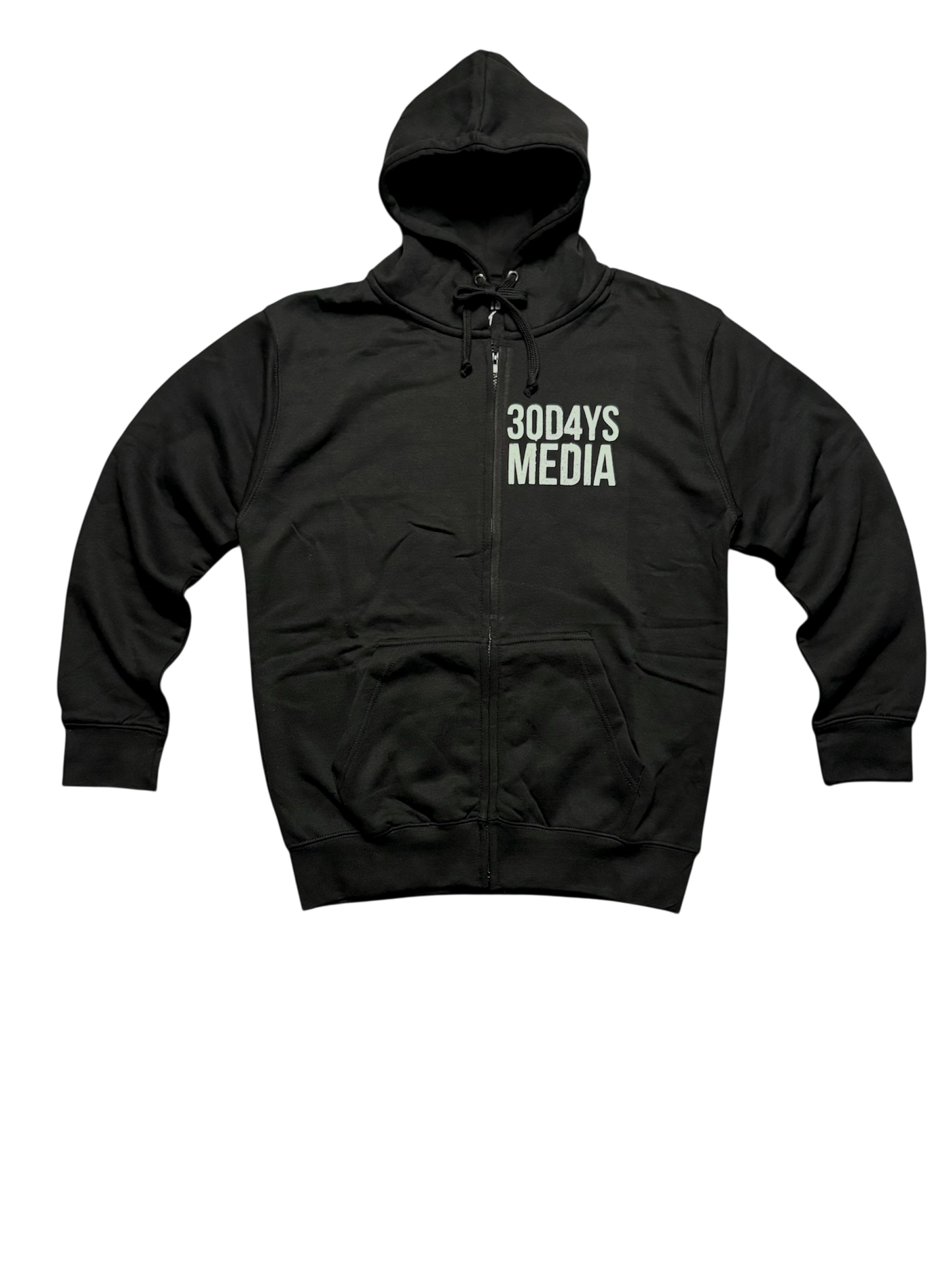 BLACK “30D4YS MEDIA" ZiP-UP HOODIE